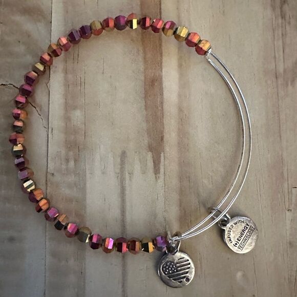 Alex and Ani Burgundy Splendar Beaded Bracelet - Picture 1 of 2